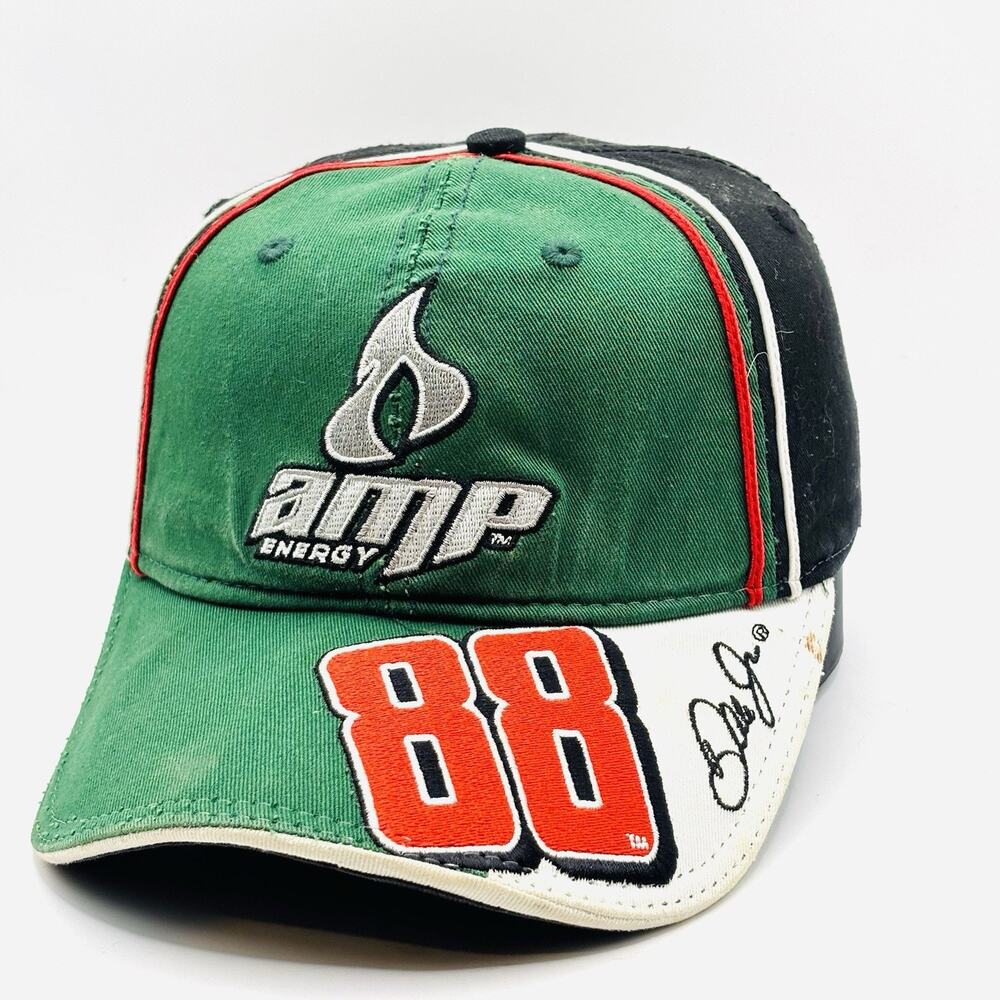 Vintage Dale Earnhardt Jr Hat Cap Strap Back Adjustable Green Nascar Amp Energy